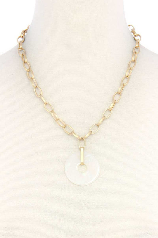 Acetate Circle Pendant Necklace