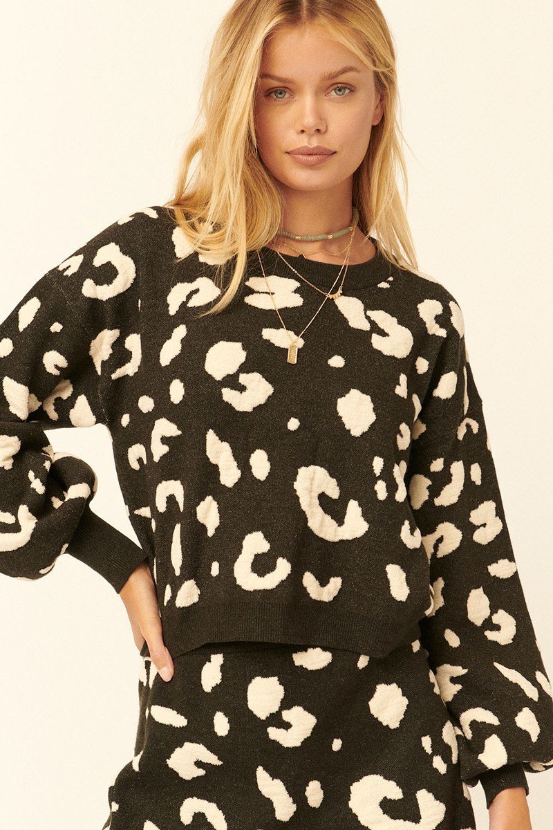 A Leopard Print Pullover Sweater Quincy Quacy Designs