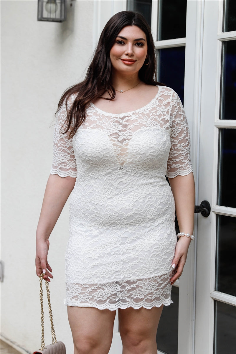 knee length dresses for ladies Elegant Plus Size Lace Bodycon Maxi Dress with Deep V-Neck and Flared