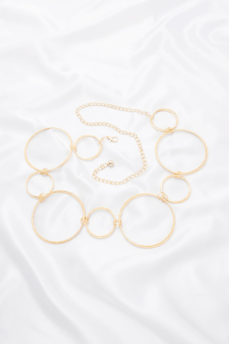 Circle Layer Metal Link Chain Hook Belt