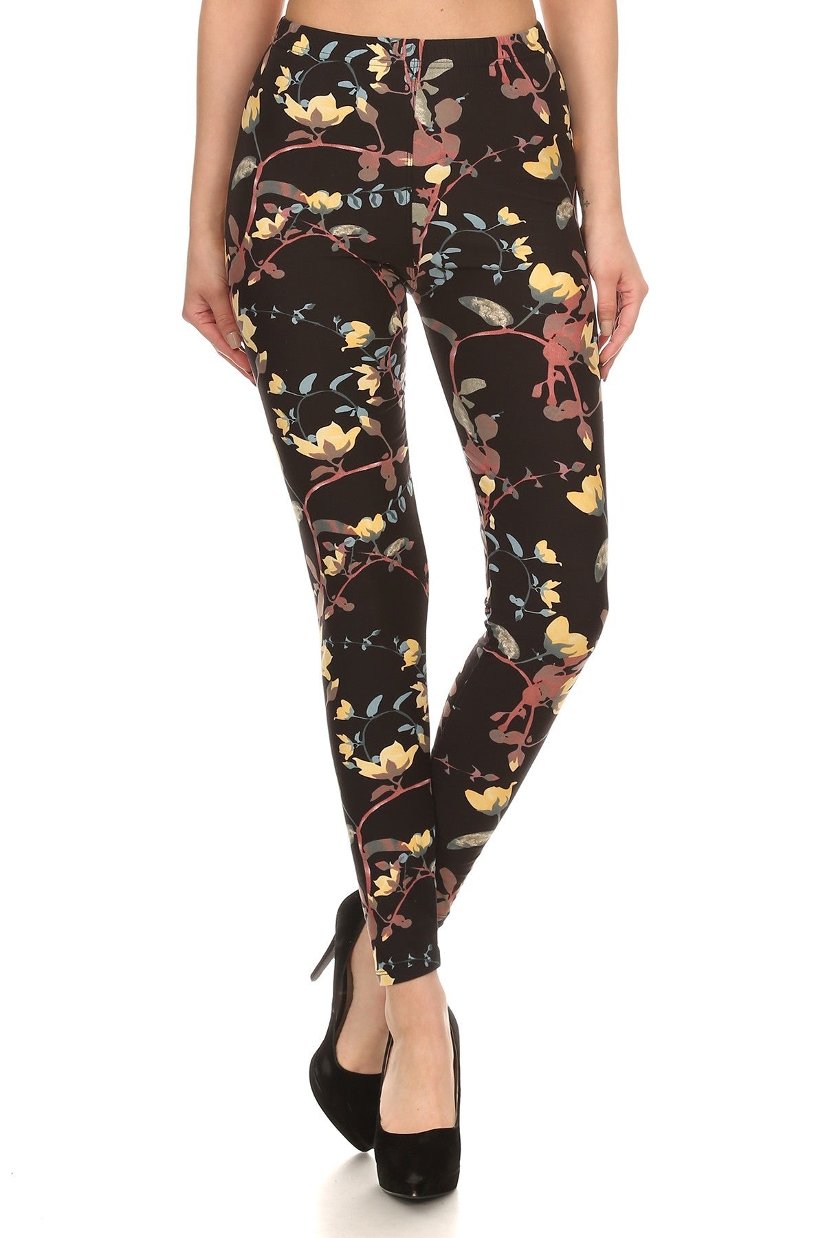 Multi Print, Full Length, High Waisted Leggings In A Fitted Style