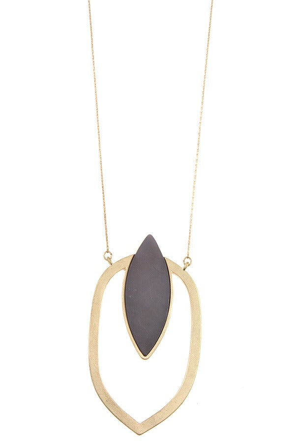 Marquise cut pendant long necklace