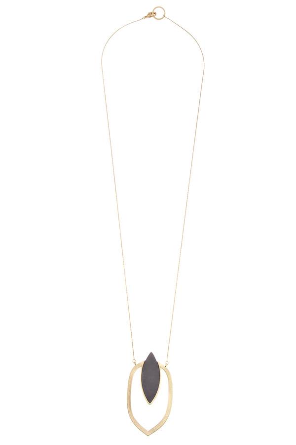 Marquise cut pendant long necklace