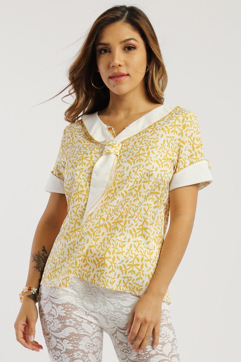 Floral Print, Sailor Girl Relaxed Top
