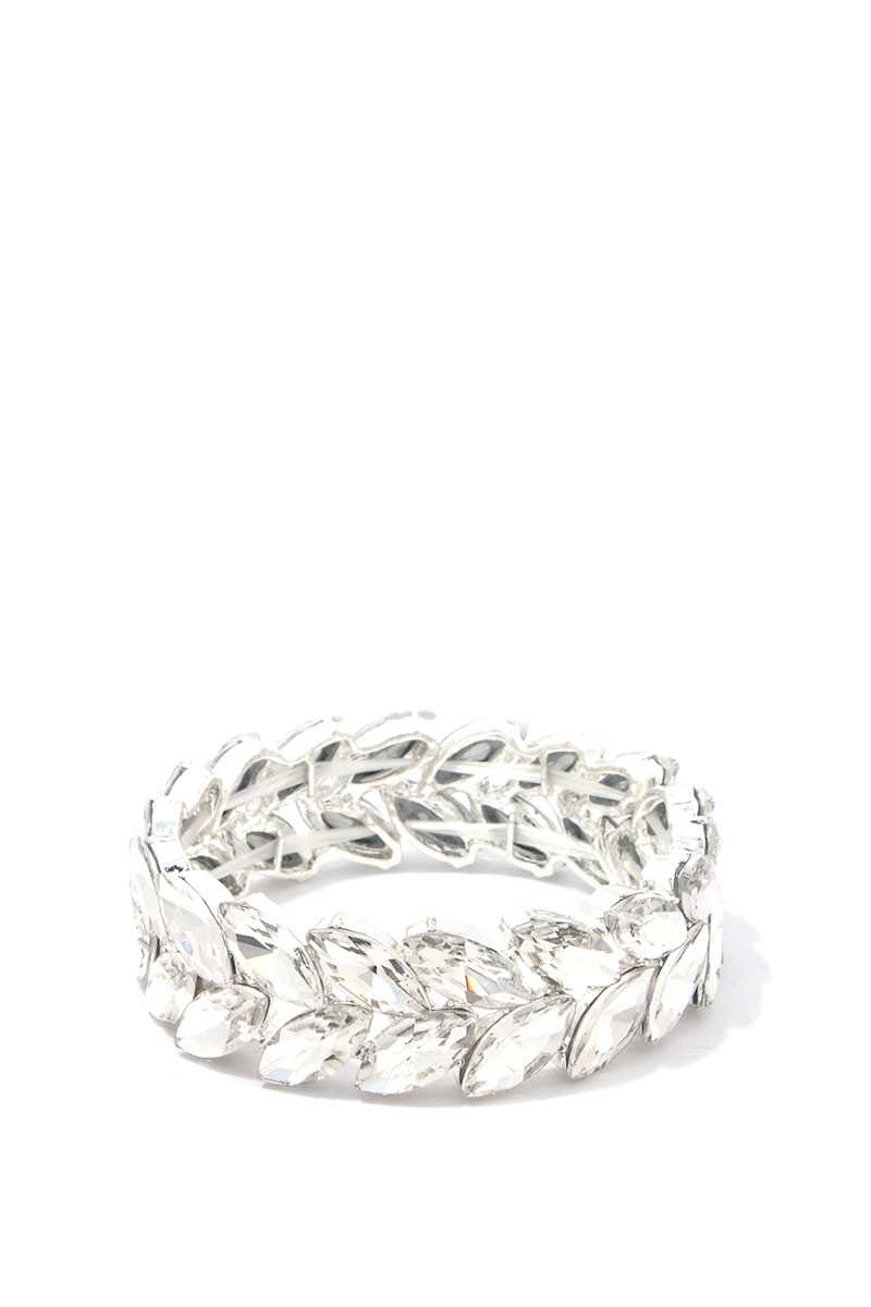 Marquise Shape Rhinestone Stretch Bracelet