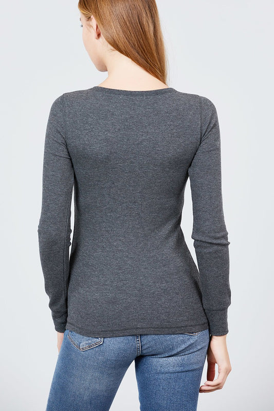 Long Sleeve V-neck Thermal Top