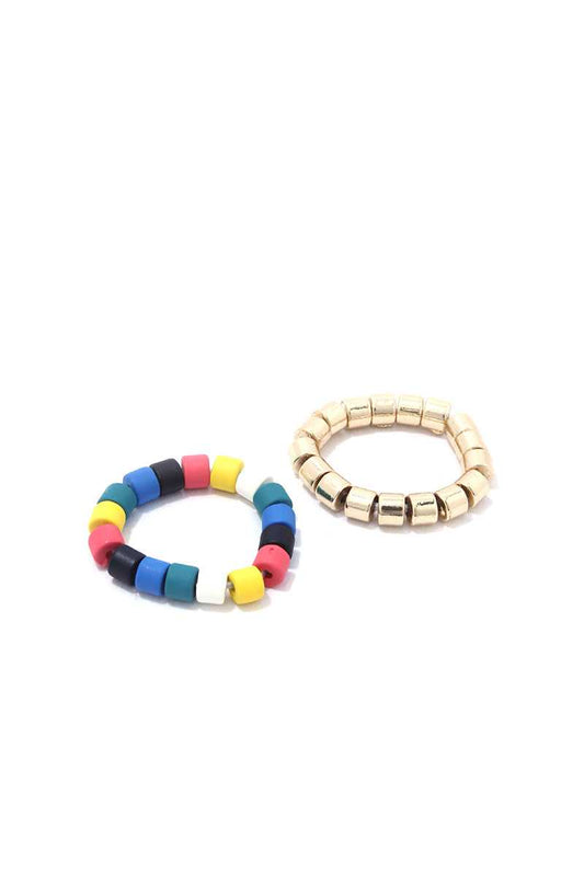 Multi Color Stretch Ring Set