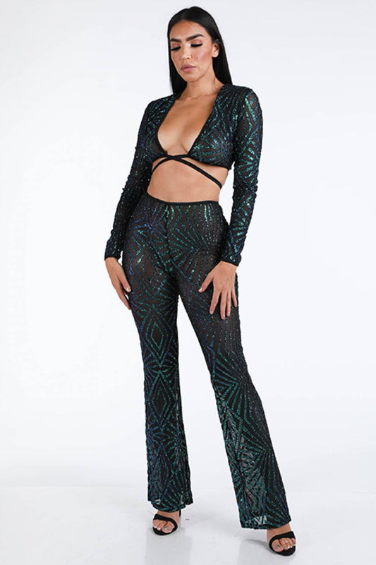 Glitter Pants Set