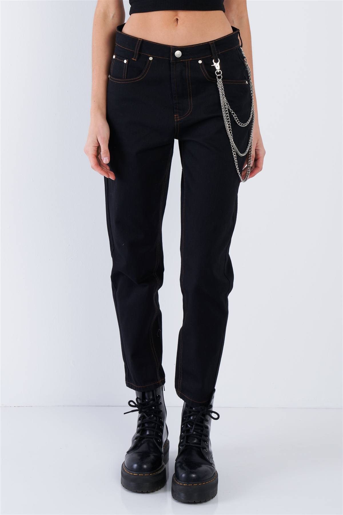 Black Casual Denim Boot Cut Jeans