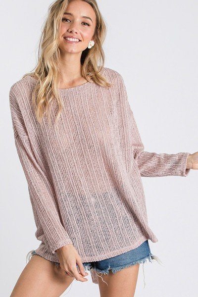 Open Back Detail Long Sleeve Top With Self Tie