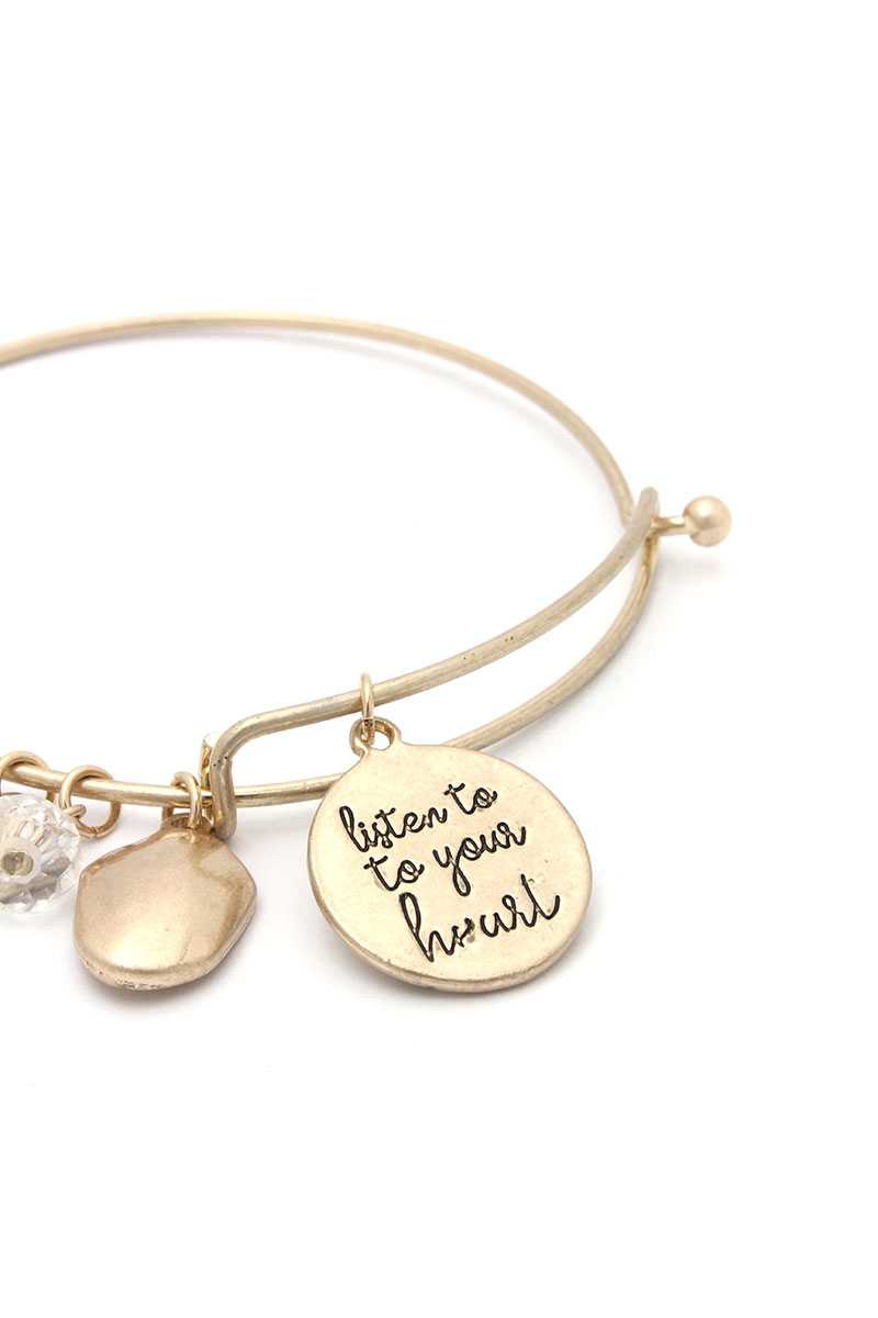 Baseball Charms Inspirational Bangle Bracelet