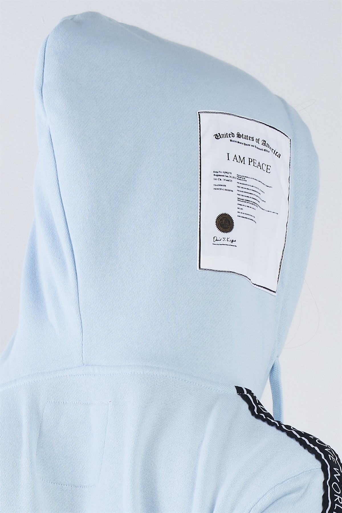 Baby Blue "i Am Peace, All Of Me" Graphic Long Sleeve Hoodie