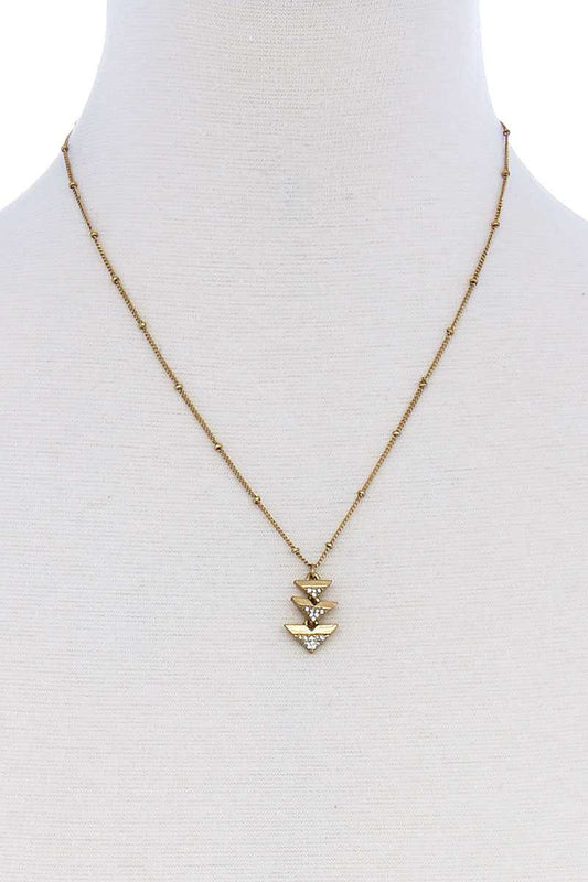 Cute Triple Triangle Pendant Necklace