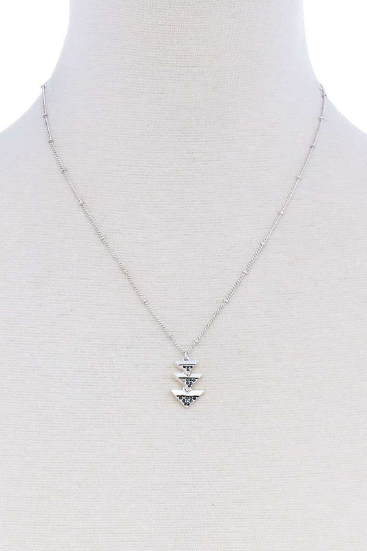 Cute Triple Triangle Pendant Necklace