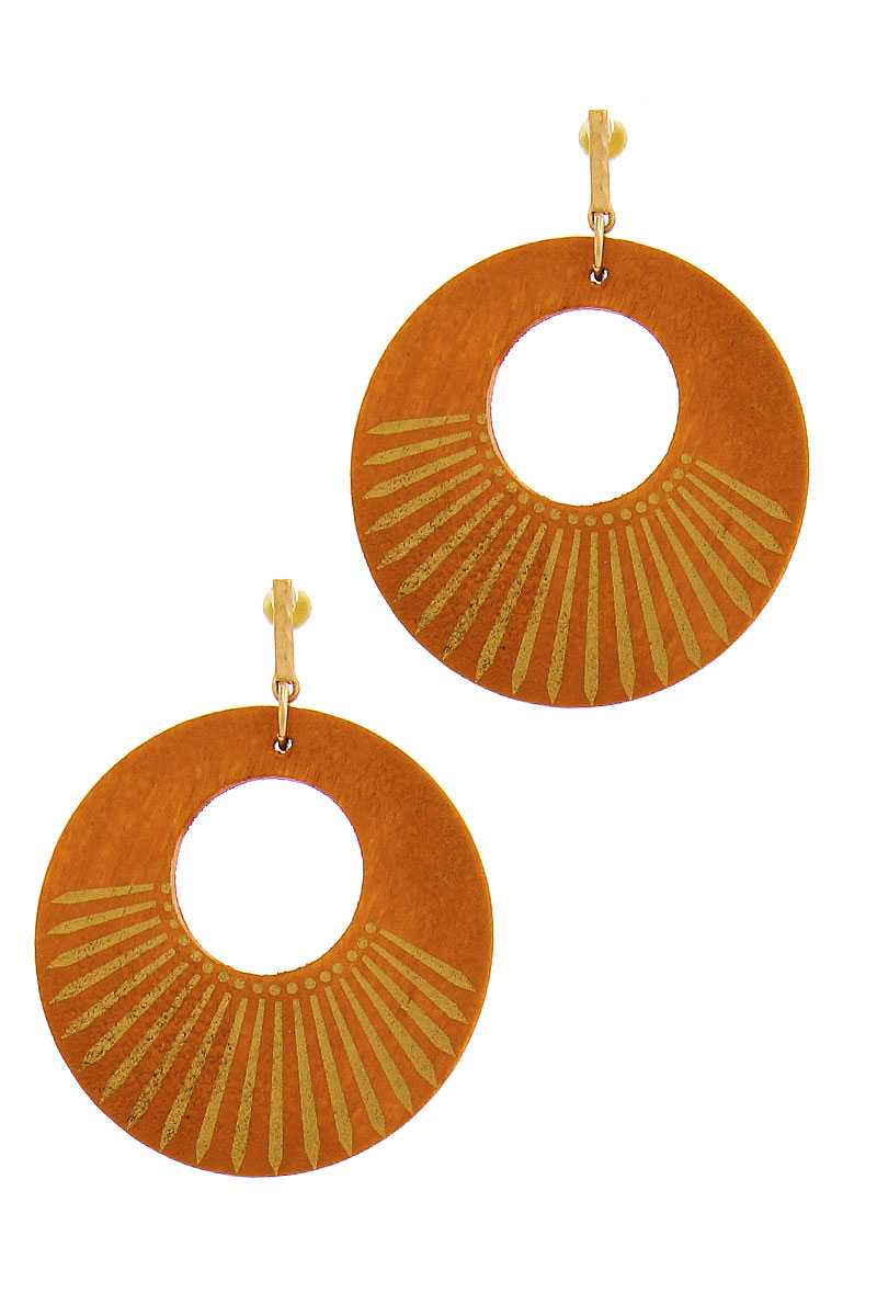 Fashion Wooden Circle Drop Earring