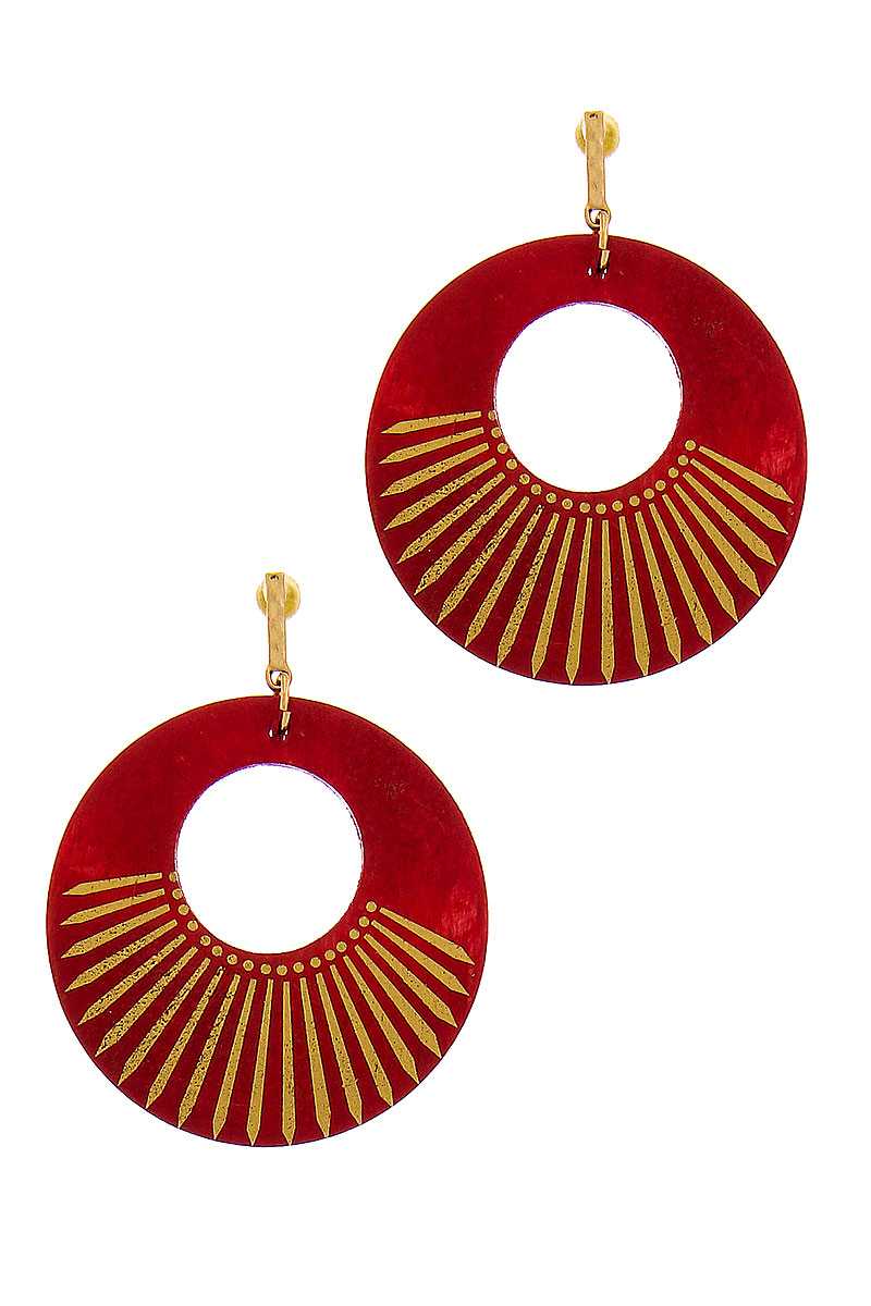 Fashion Wooden Circle Drop Earring