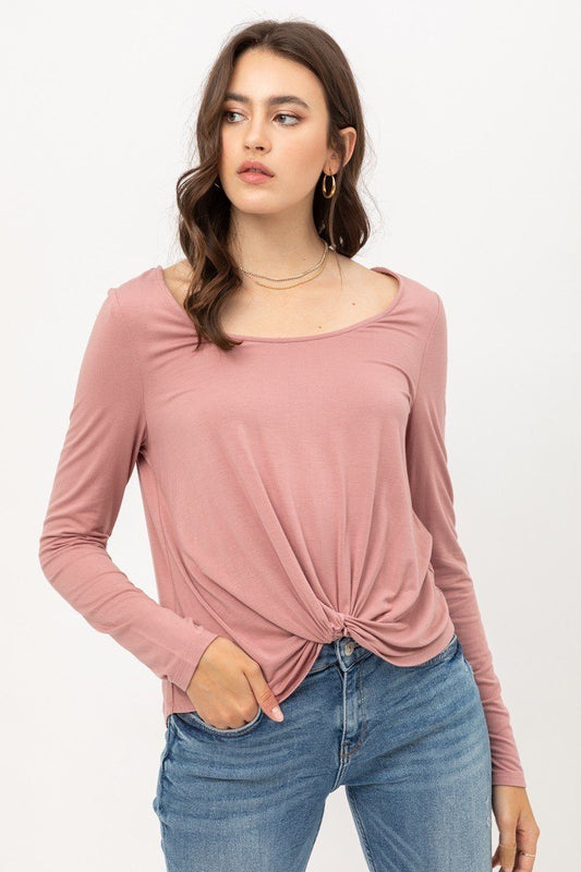 Rayon Span Jersey Front Twisted Top