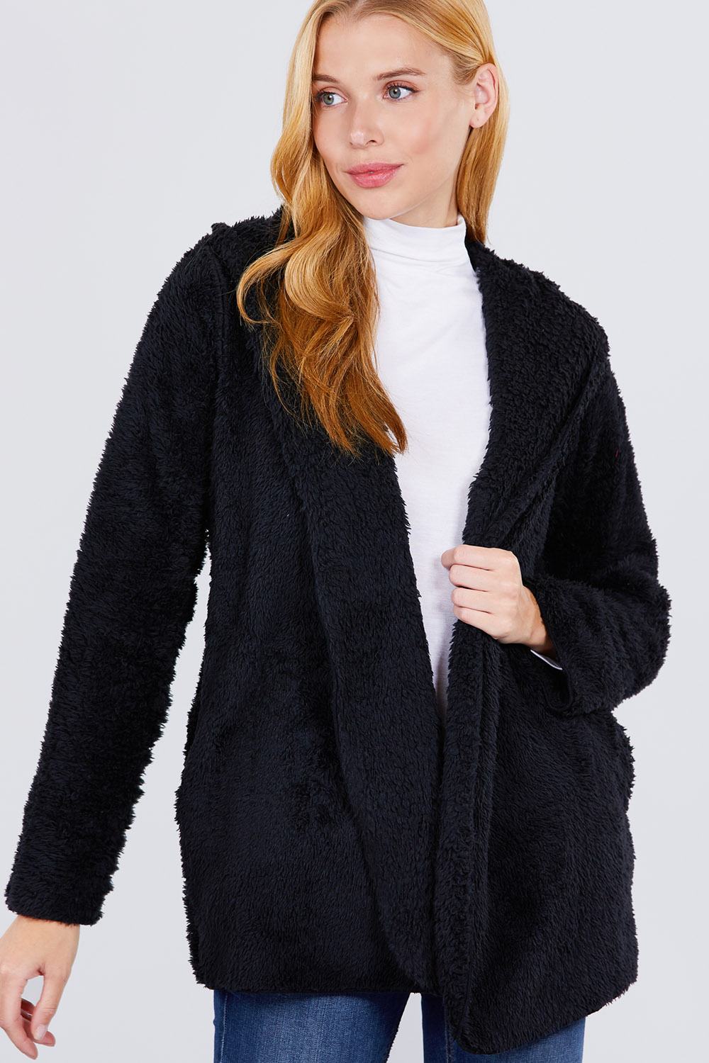 Hoodie Faux Fluffy Jacket