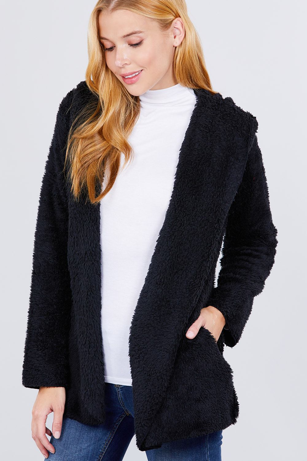 Hoodie Faux Fluffy Jacket