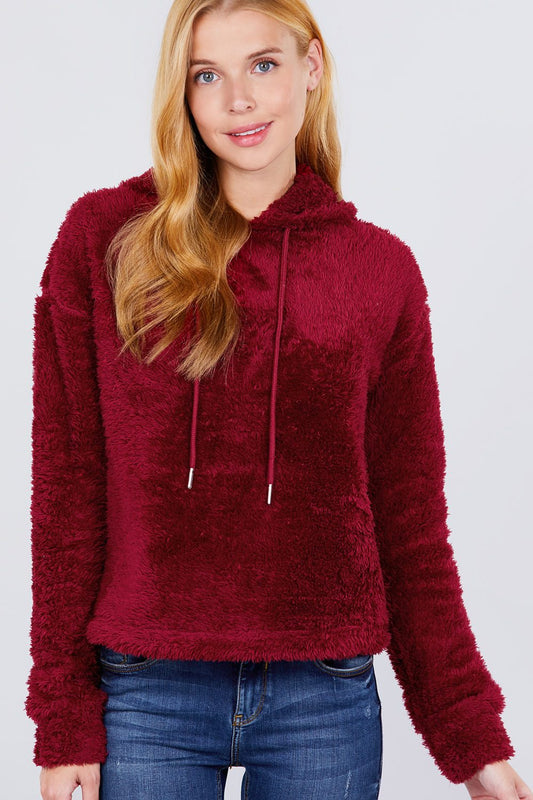 Faux Fur Fluffy Hoodie Top