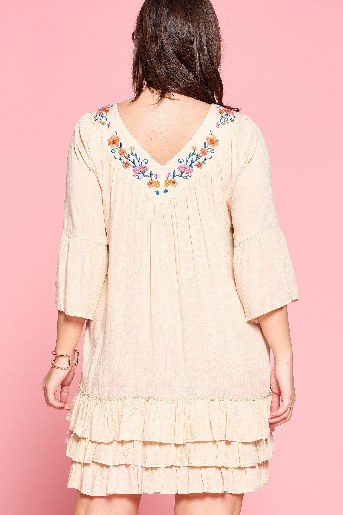 Light Up The Room With This Beautiful Floral Embroidered Shift Dress