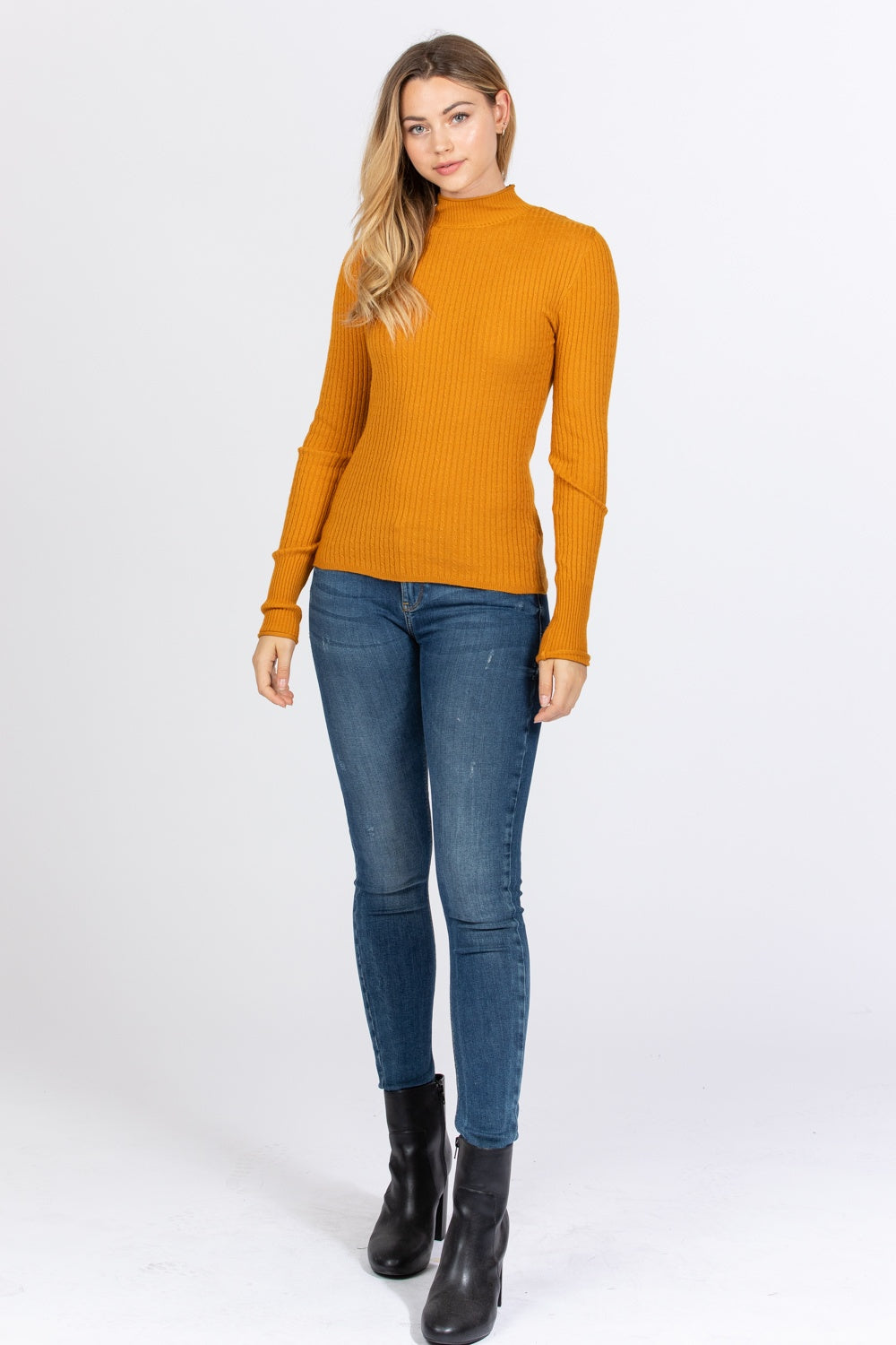 Mock Neck Viscose Sweater