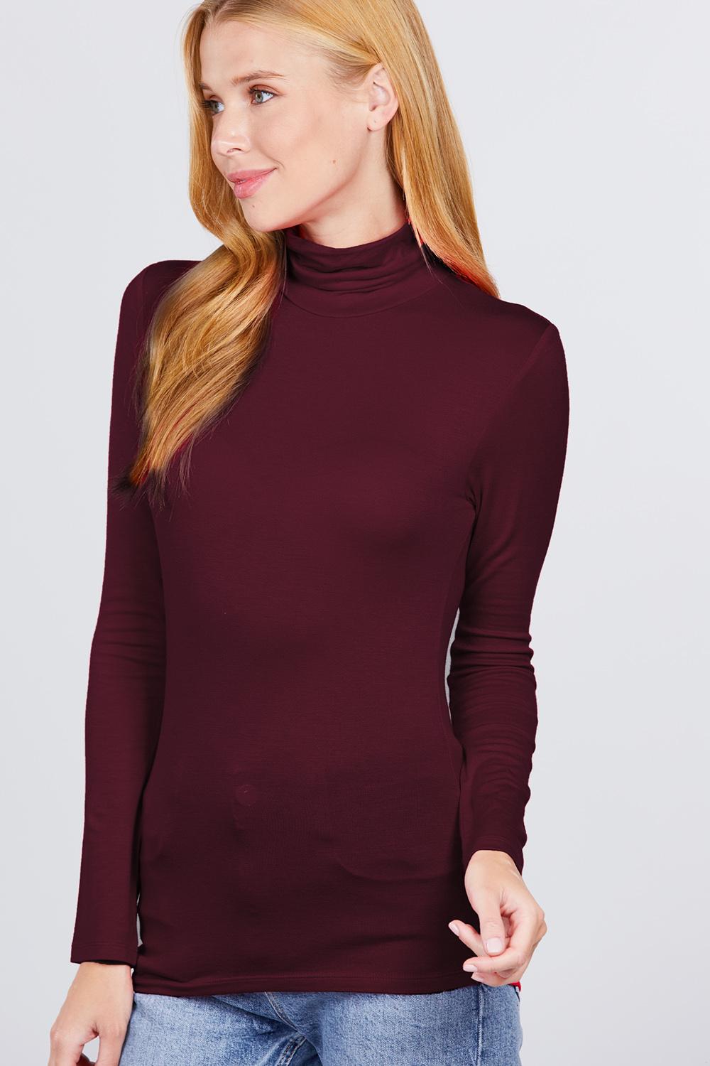 Turtle Neck Rayon Jersey Top