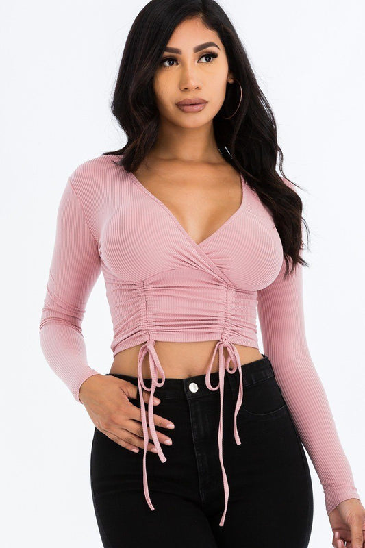 Shirred Cropped Top