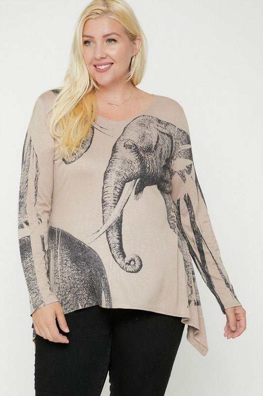 Elephant Sublimation Print Top