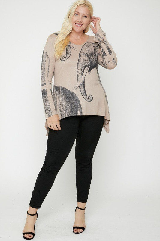 Elephant Sublimation Print Top