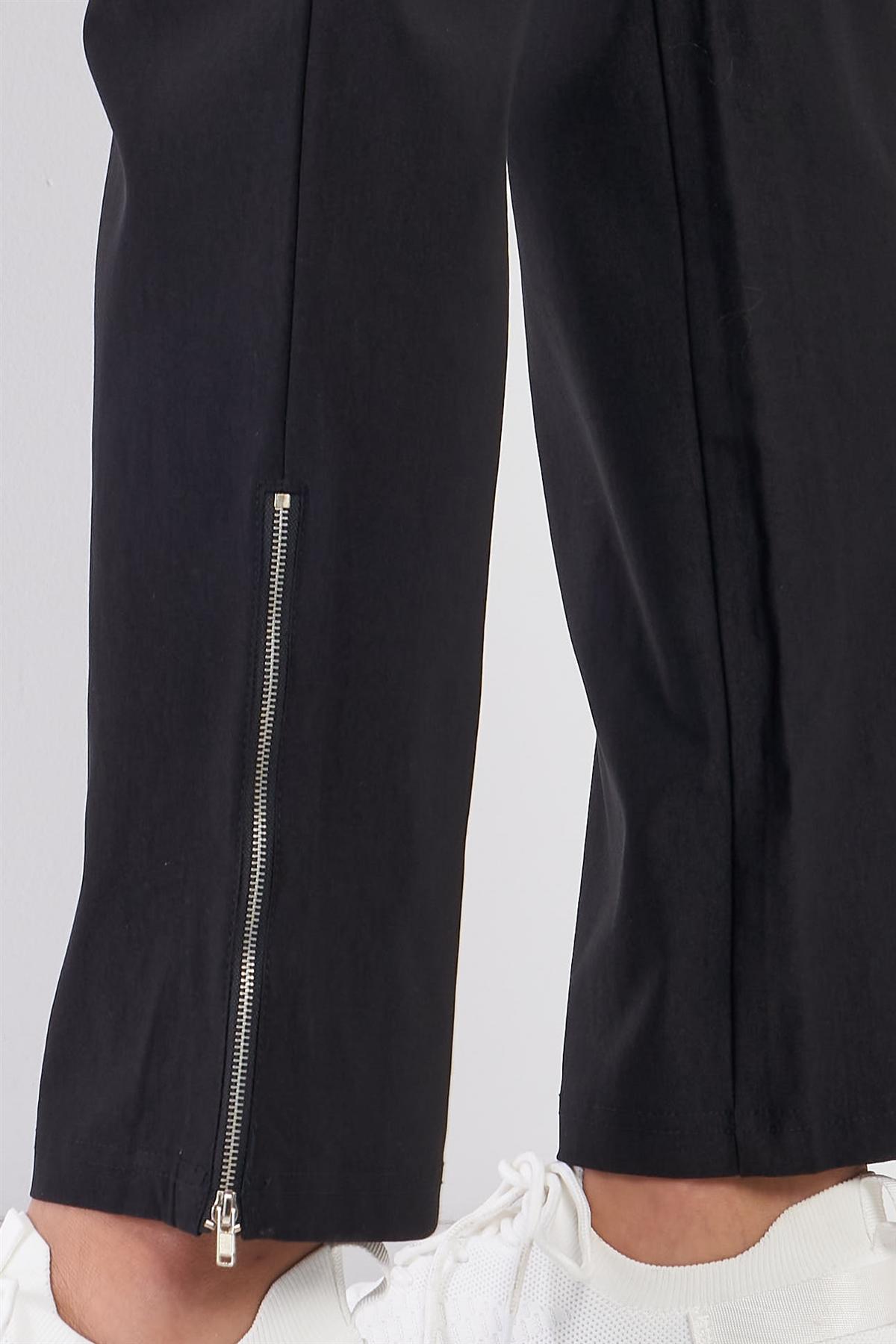 Plus Mid-rise Two Side Leg Zipper Pants