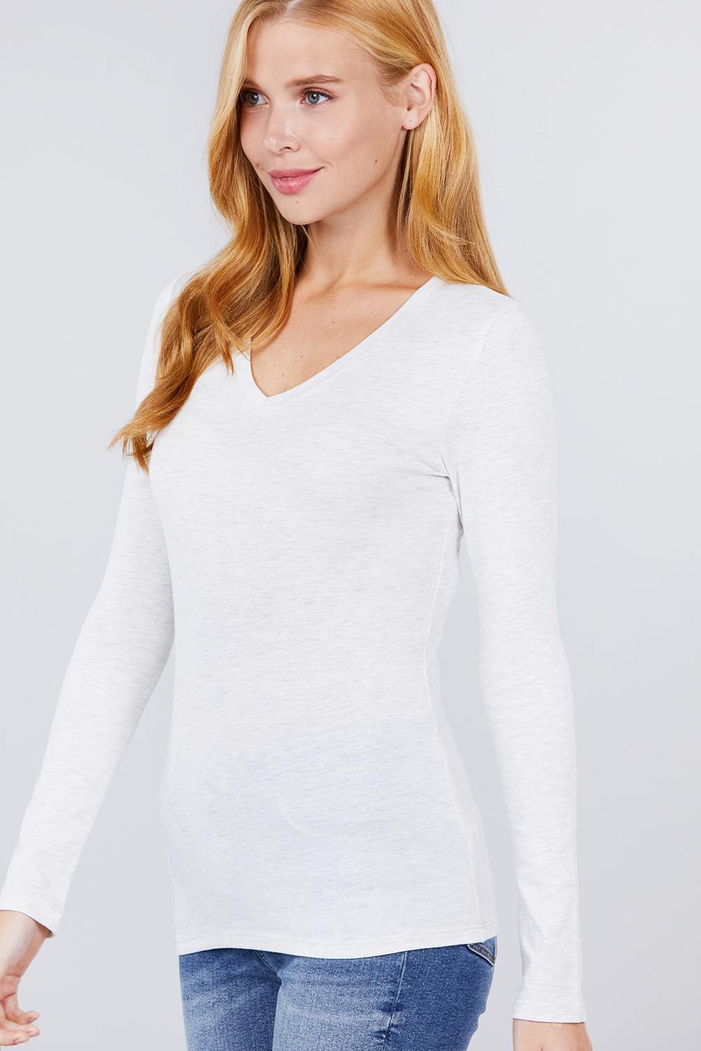 Cotton Jersey V-neck Top