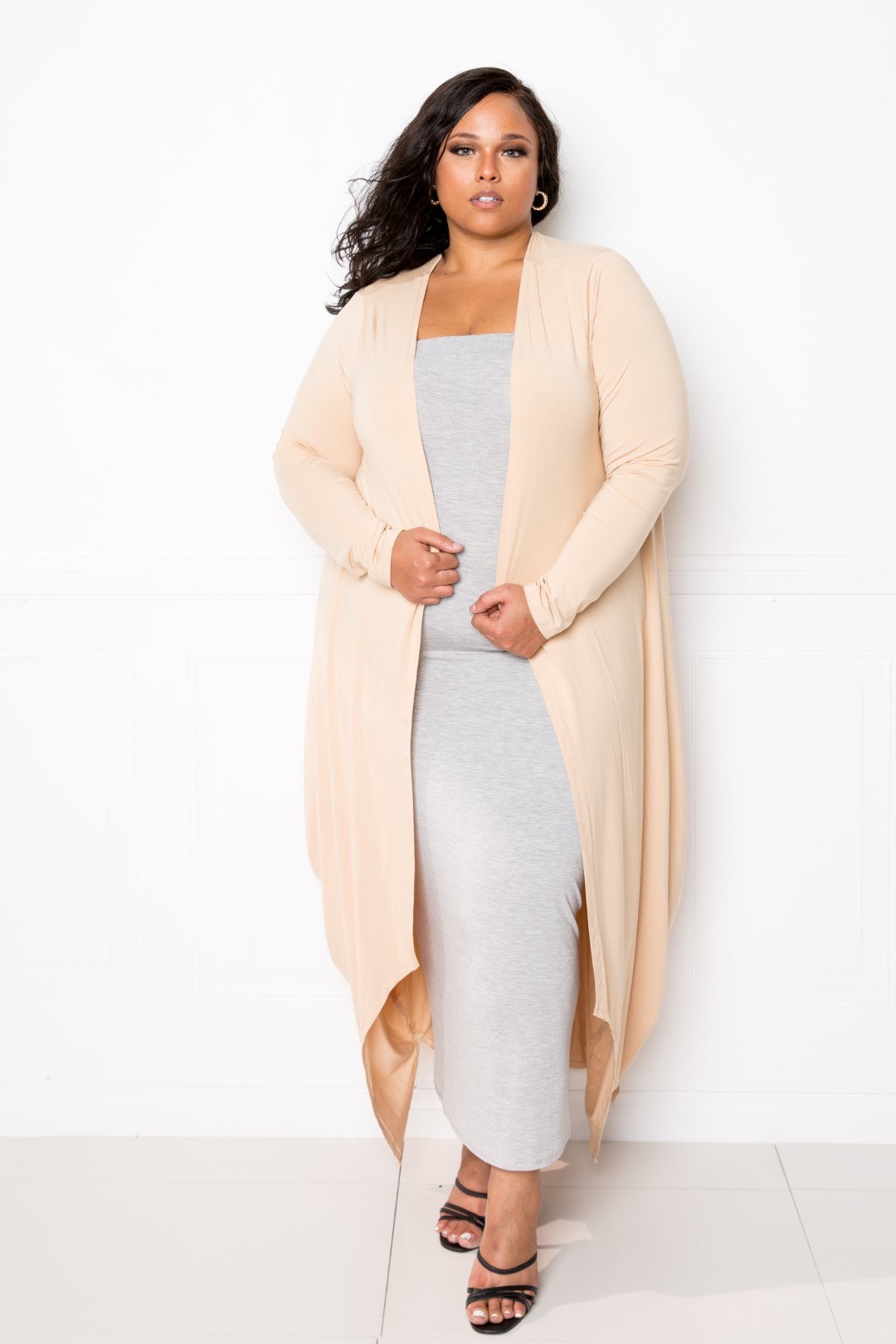 Bubbled Hem Waterfall Cardigan