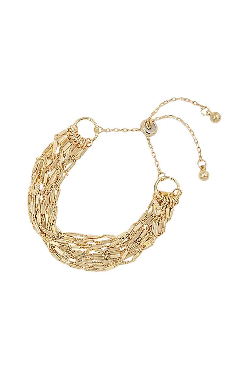 Multi Metal Chain Adjust Bracelet