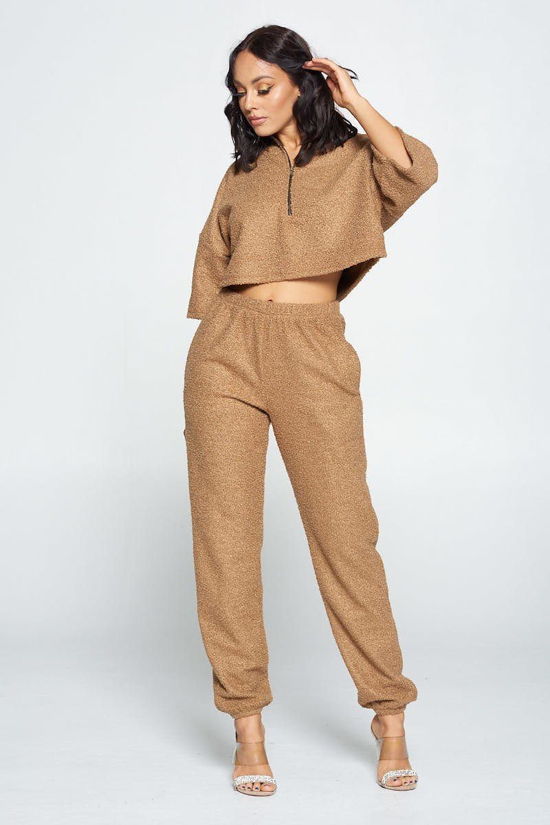 Brown Top And Pant Set