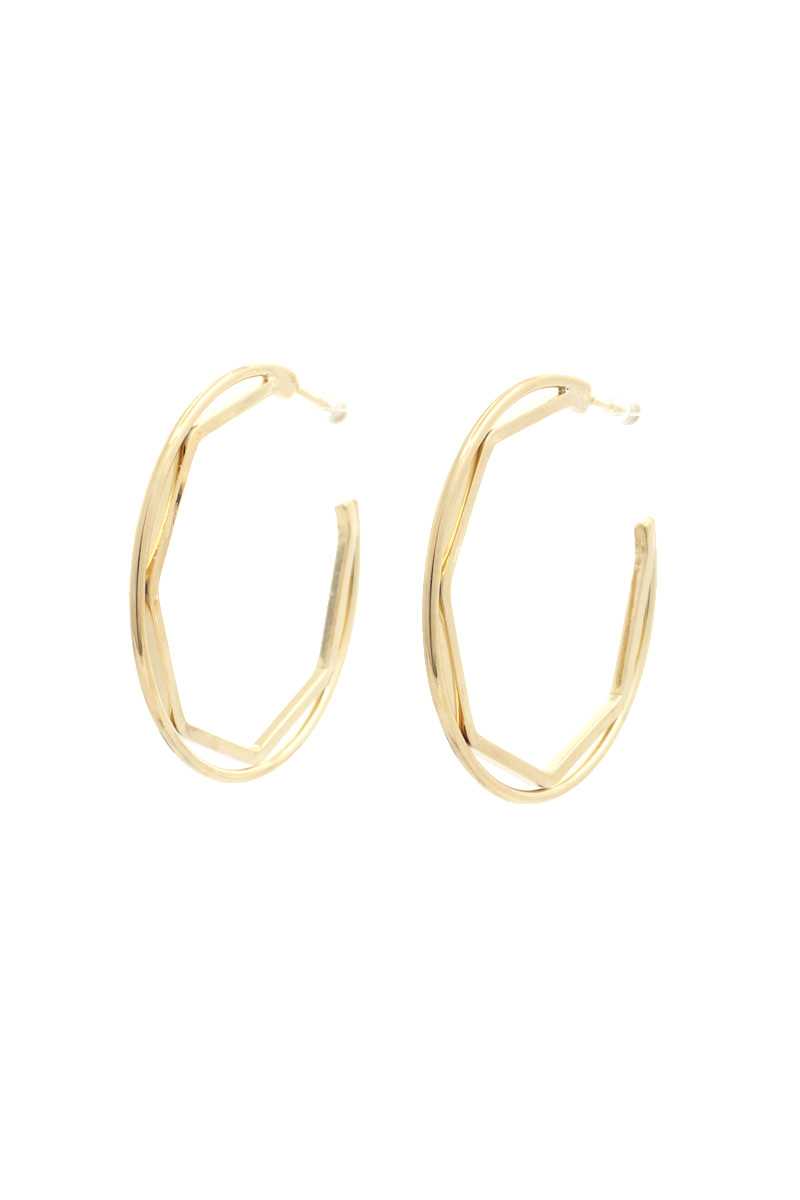 Secret Box Hexagon Shape Open Circle Earring