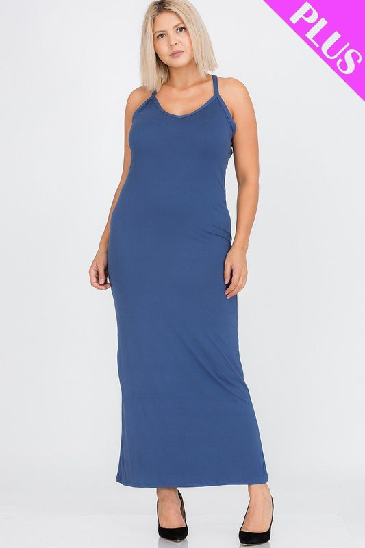 Plus Size Racer Back Maxi Dress