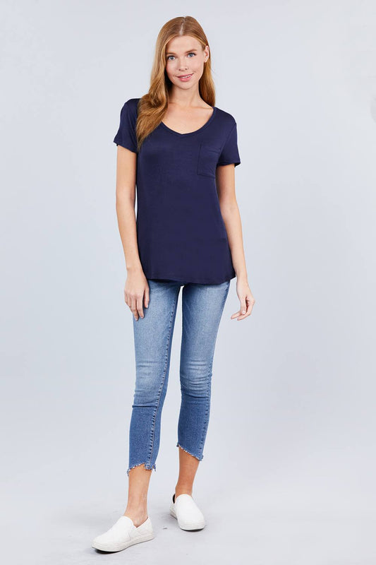 V-neck Rayon Jersey Top