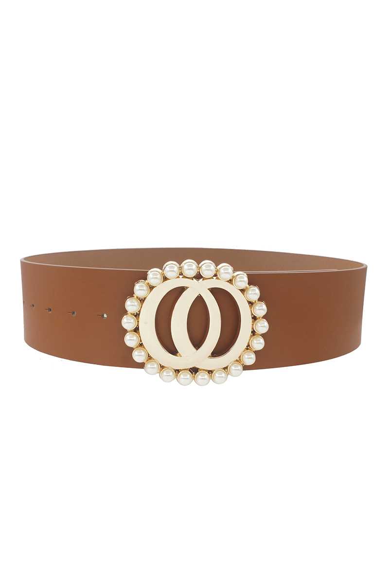 Fashion Double Joined Round Pearl Style Belt