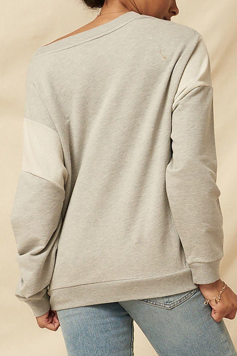 A French Terry Knit Graphic Sweatshirt