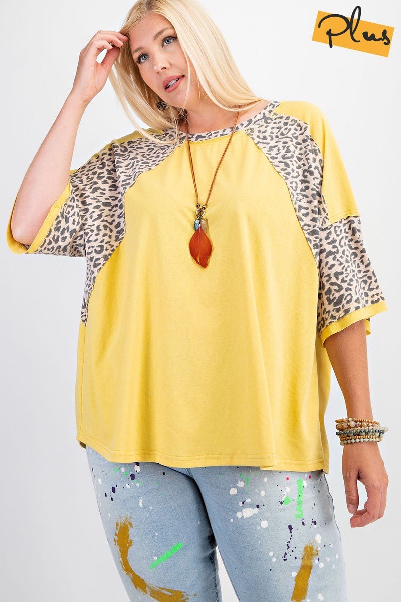 Soft Poly Cotton Animal Print Mix Loose Fit Top