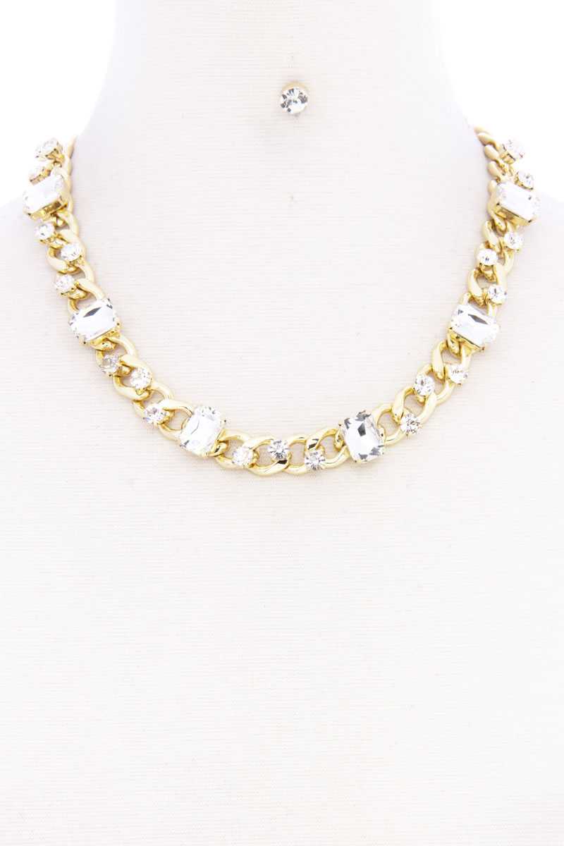 Rhinestone Cuban Link Necklace