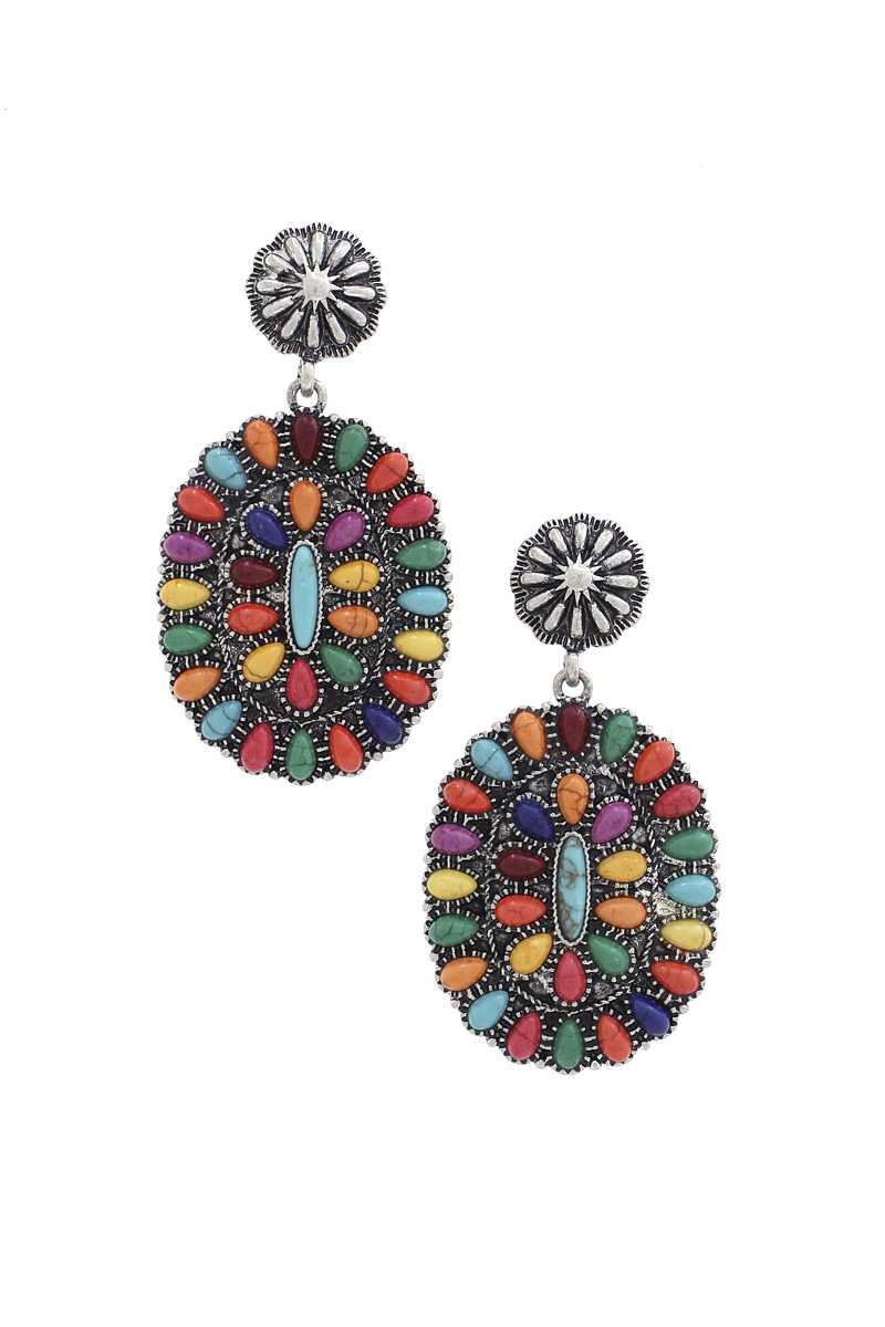 Western Style Concho Earring