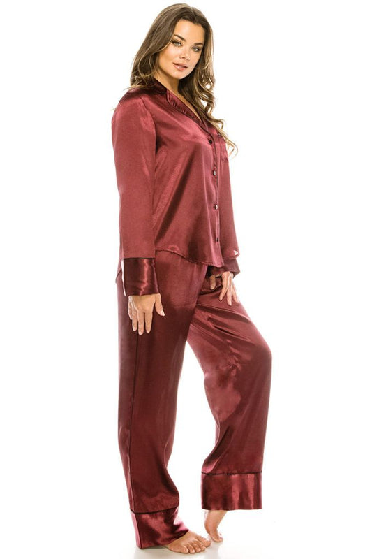 2 Pc Satin  Pj Set