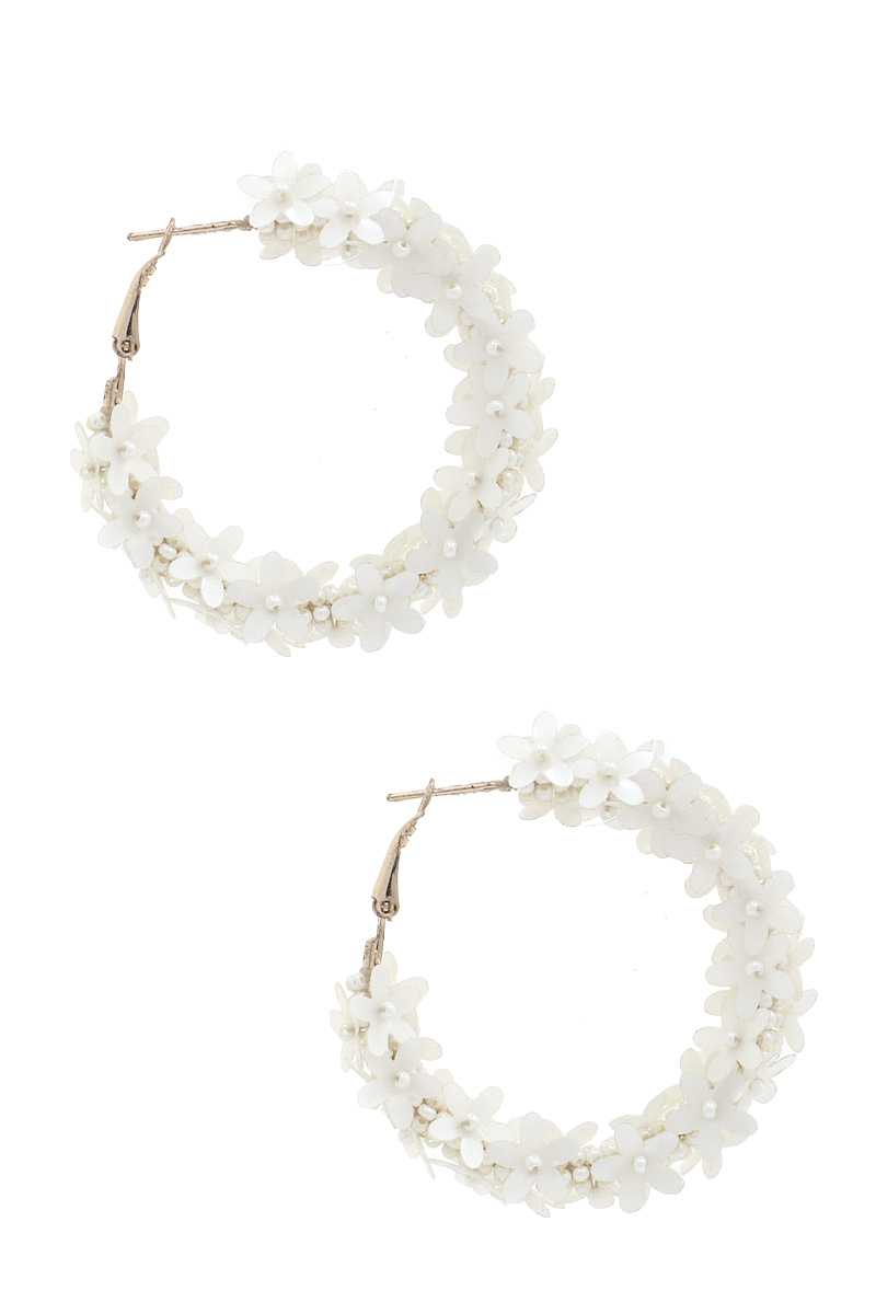 Flower Sequin Hoop Earring