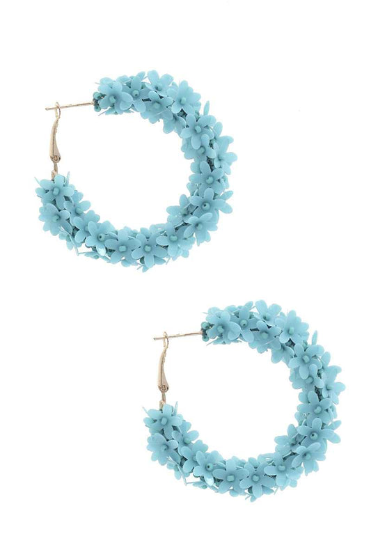 Flower Sequin Hoop Earring