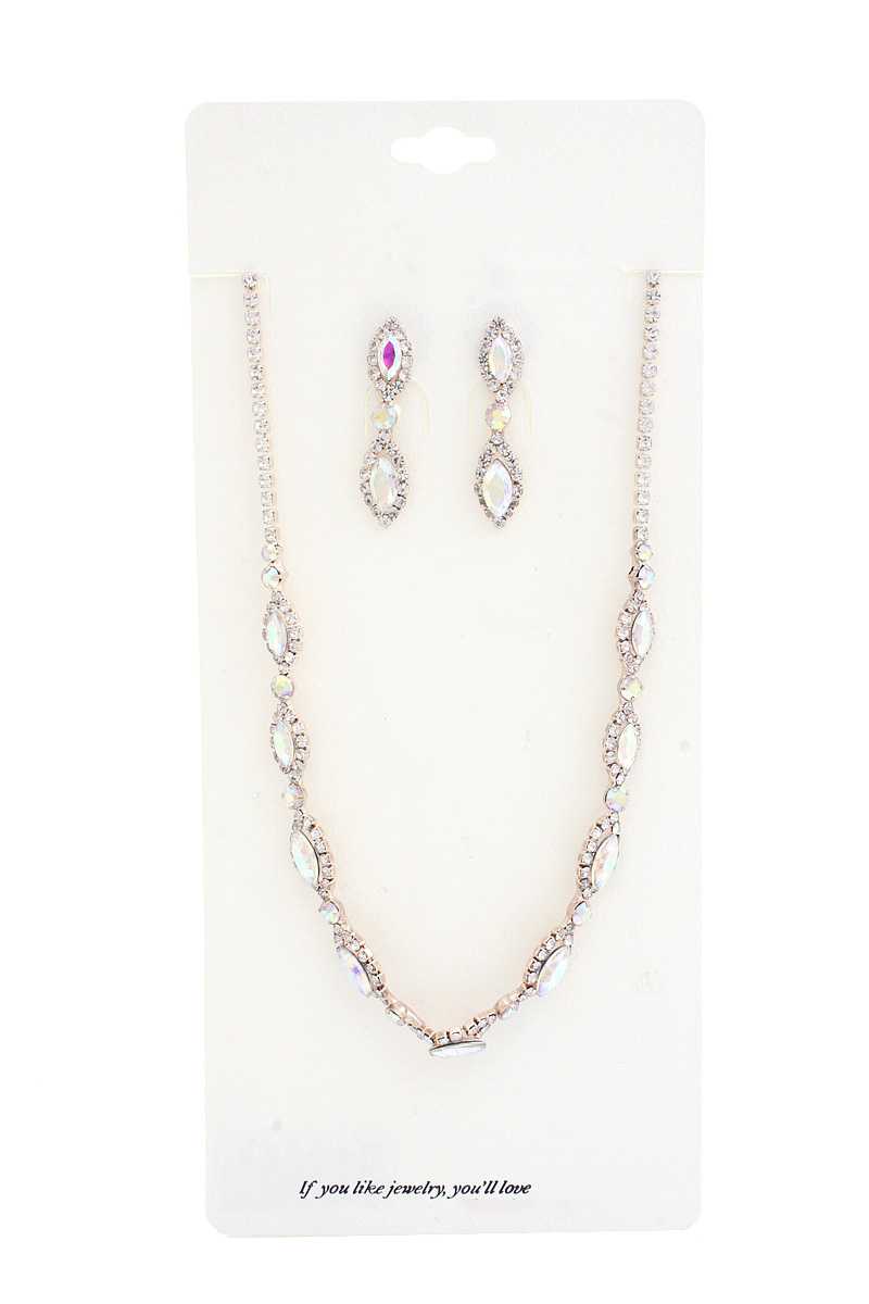 Elegant Marquise Rhinestone Loop Necklace