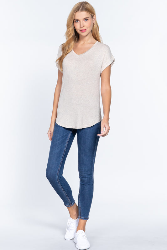 Dolman Slv V-neck Rayon Jersey Top