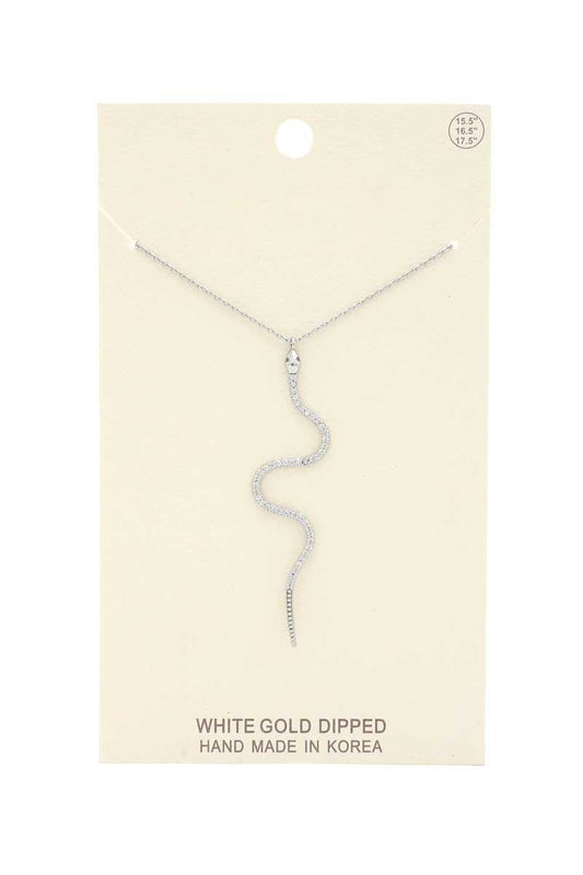 Rhinestone Snake Pendant Necklace