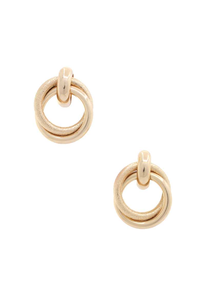 Double Circle Link Metal Earring